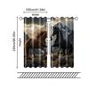 2 Pcs, Filtering Curtains (Excluding Rods, Non-Movable, Without Batteries) Horse, Mountain For Use In Bedrooms And Living Rooms