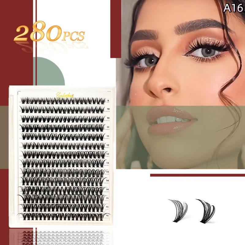 Natural Cluster Feather Lash Kit Segmented Eyelash Lash Glue Eyelash Grafting Kit Lash Extension Essential With Mix Effortless