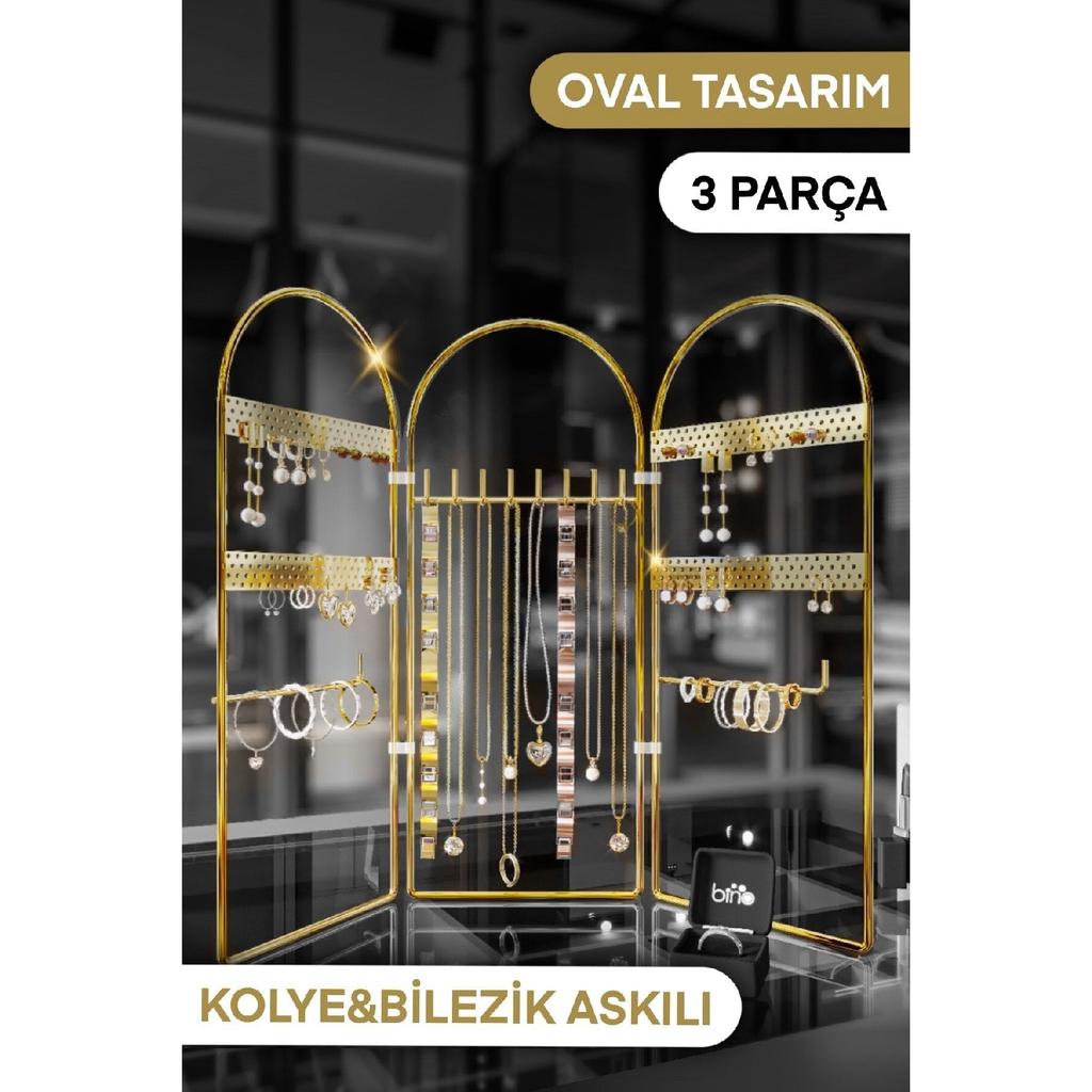 Organizer Jewelry Makeup Organizer Makeup Box Decorative Oval Jewelry Stand Necklace Ring Earring Holder