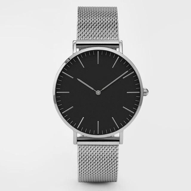 Trendy Men's Mesh Strap Quartz Watch - Fashionable and Minimalist Korean Style for Students and Couples