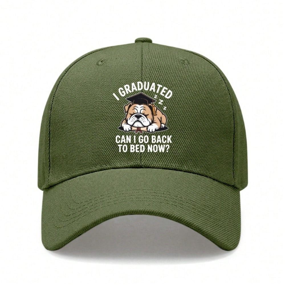 [Graduation Baseball Cap] Unisex Funny "I GRADUATED CAN I GO BACK TO BED NOW?" Print Adjustable Breathable Lightweight Casual Daily Wear - Novelty