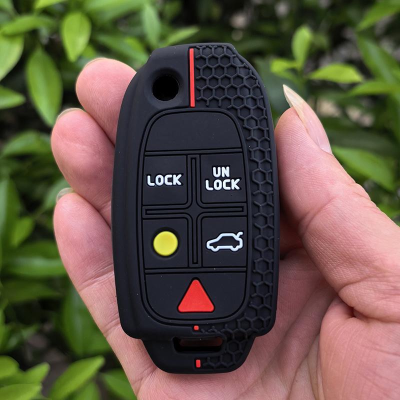 

New Style 5 Buttons Silicone Car Key Case Cover Holder Protect Set For Volvo S80 S60 V70 Xc70 Xc90 D05 Folding Flip Key Bag