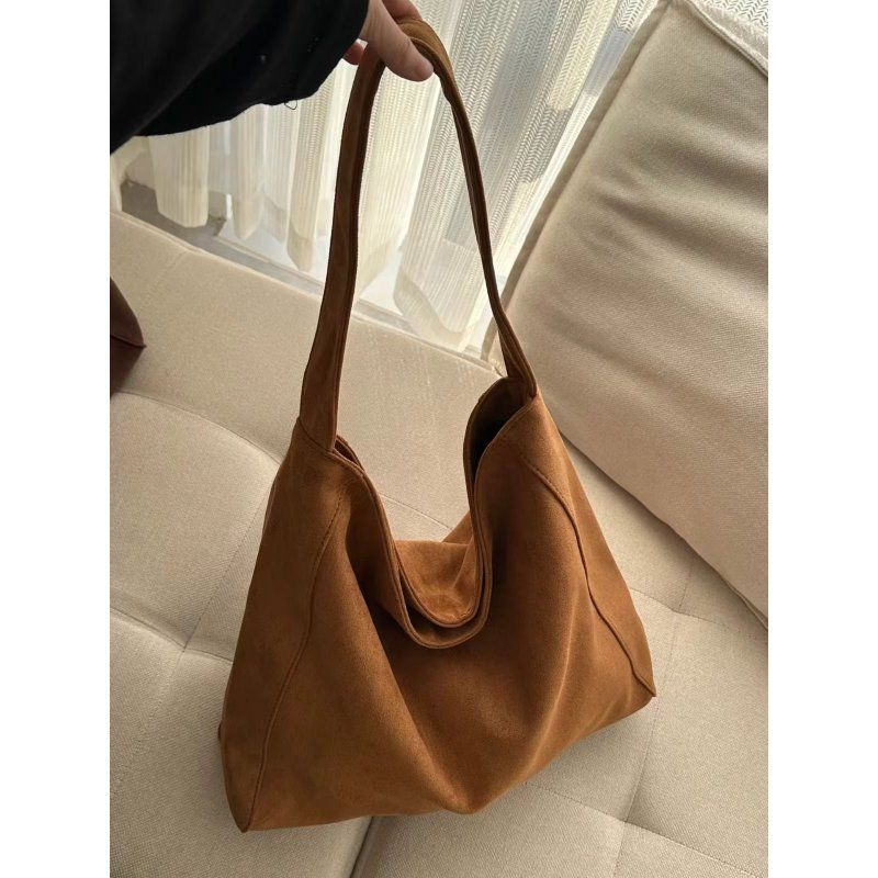 Autumn and Winter Retro Matte Suede Tote Bag Women's 2025 New Large-capacity Shoulder Bag Student Commuting Bag