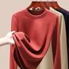 Silk Warm Fleece Heating and Thermal Underwear Women's Inner Fleece Autumn Clothes Single-piece Top Wool Bottoming Shirt Winter