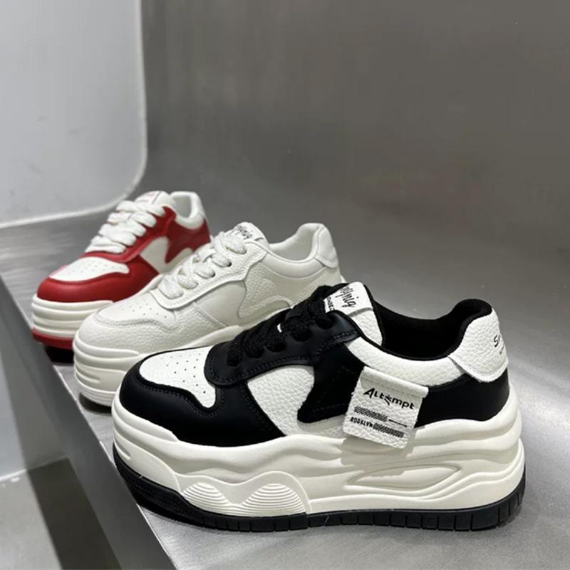 Thick-soled heightening board shoes women's 2025 new sports and leisure women's shoes high-heeled muffin spring shoes women's