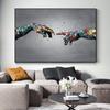 Pittura su tela astratta, poster di gesti, graffiti di strada, arte con le dita, stampa artistica da parete, stampe moderne, quadri modulari per soggiorno, arredamento per la casa