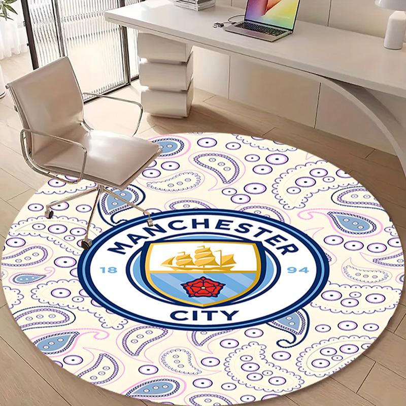 1pc Football Team (32) Design Printed Area Round Carpet for Bedroom Living Room Home Decor Rugs Mat Non Slip Mat Rug for Bedside