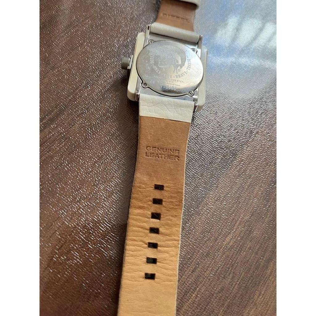 Used DIESEL Quartz Watch White Leather Belt