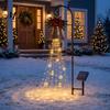 Decorative Lights for Walkways Christmas Bell Cascade Solar Light, Garden Stake Light with Warm Glow LED Waterfall Festive Outdoor Yard