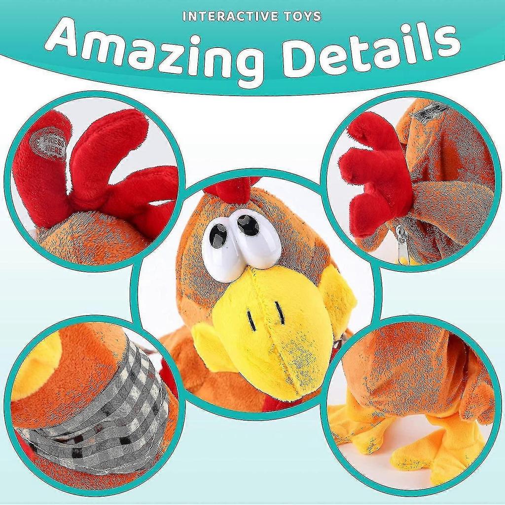 Electric Chick Stuffed Animal Squawking Chicken Musical Walking Singing Waving Rooster
