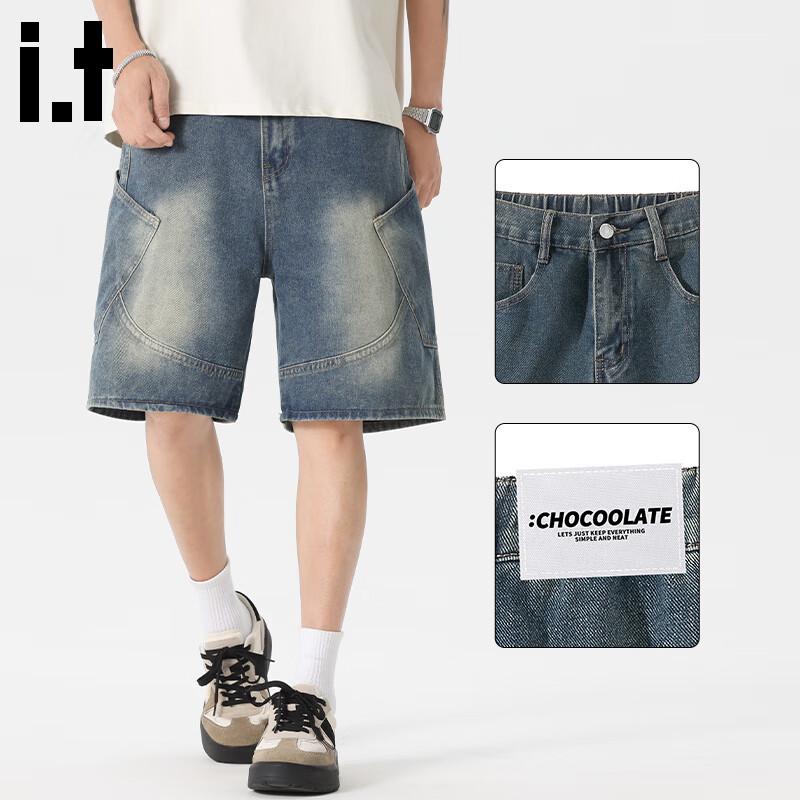 :Мужские шорты CHOCOOLATE из стираного денима с множеством карманов 3XL