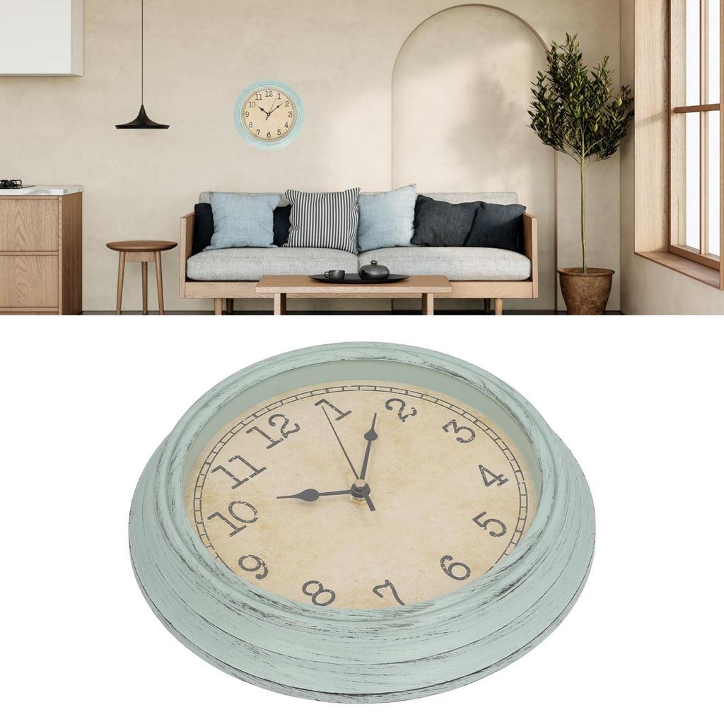 Vintage Wall Clock Silent Quartz Movement Round Decorative Retro Hanging Clock for Living Room Bedroom 12 Inch