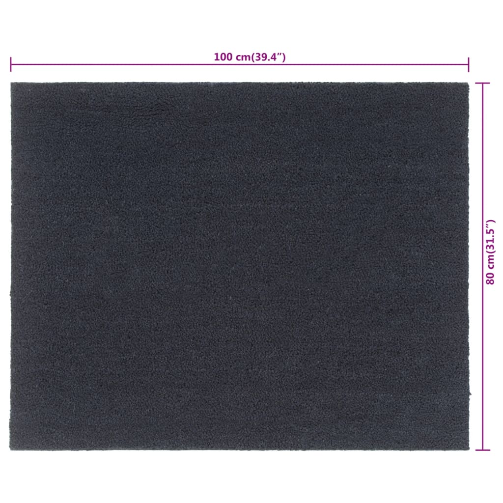 Doormat Dark Grey 80 x 100 cm Coir Fiber Tufted