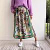 IHUASU Personalized Graffiti Casual 2-piece Satin Printed Long Sleeve Shirt + Skirt