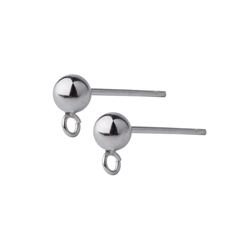 Tingxiang S925 Sterling Silver Open Jump Rings Beaded Earring Parts and Accessories