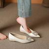 Temperament rhinestone flat shallow single shoes women's new inner height-increasing commuting shoes one pedal Doudou shoes