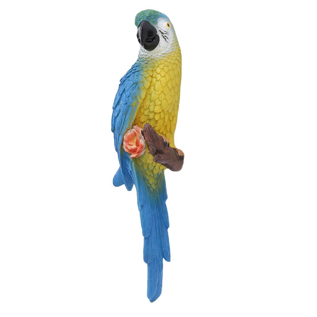 Parrot Sculpture Multifunctional Realistic Carving Resin Weather Proof Parrot Decor Ornaments