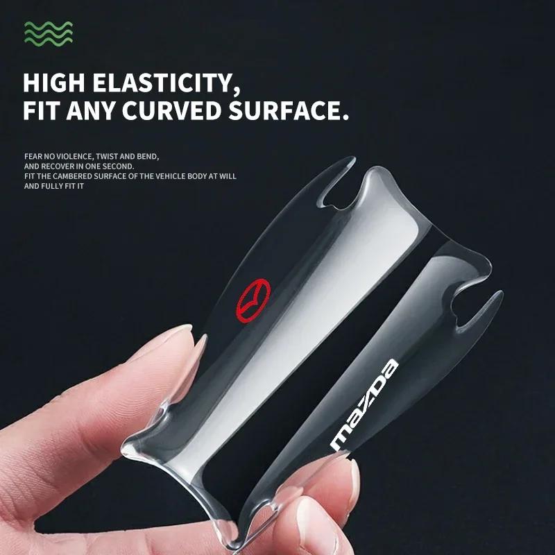 4PC Transparent Car Door Handle Sticker Decoration Protector Film For Mazda 2 3 6 8 Atenza CX-30 50 60 MX-5 CX-3 5 7 Accessories