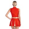Womens Sparkling Cheerleader Dress Sleeveless Pleated Print Design Youthful Schoolgirl Uniform Halloween Costume