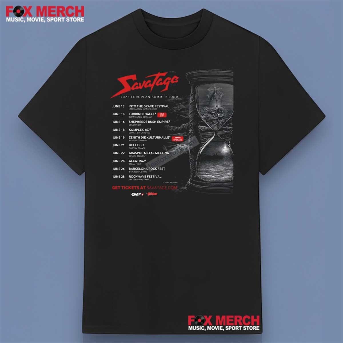 Savatage European 2026 Summer Tour Shirt S-5XL T-shirt Multicolor XXXL