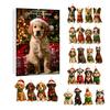 Cute Dog Breed Pendants with Santa Hats Advent Calendar, 2D Acrylic Breeds Ornaments, 24-Days Christmas Unique Collectibles for Fans Countdown