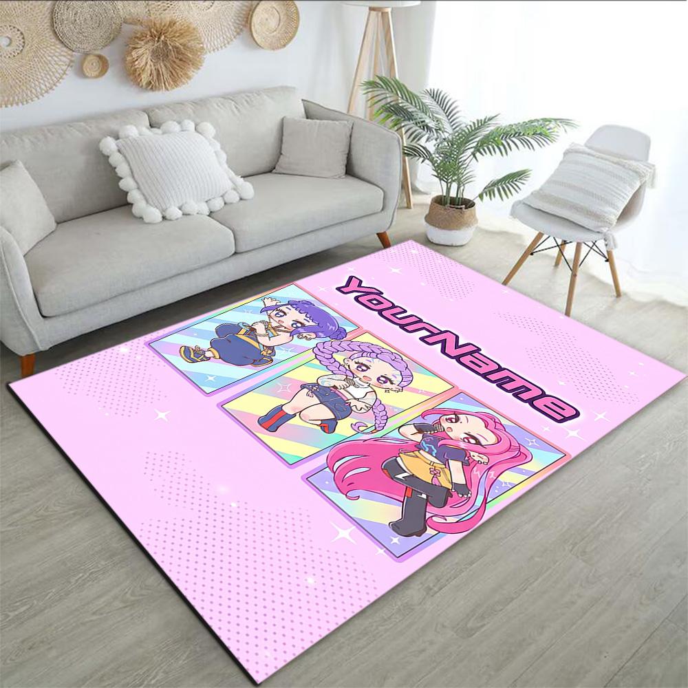 Meninas Caçadoras de Demônios (8) Personalize seu tapete com nome, almofada para cadeira de escritório, presente para quarto de casa, sala de estar.