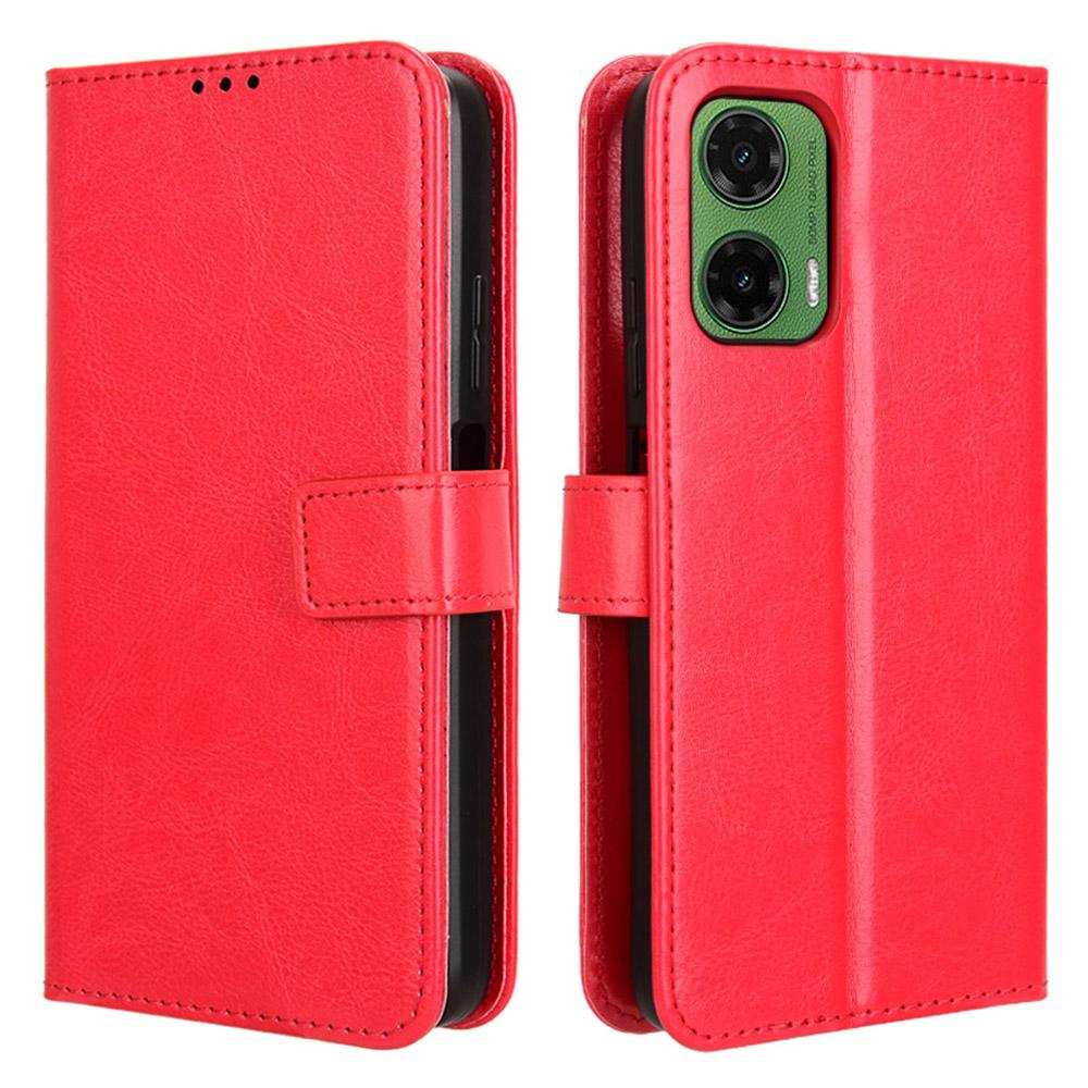 For Motorola Moto G35 5G Case Crazy Horse Texture PU Leather Phone Wallet Cover