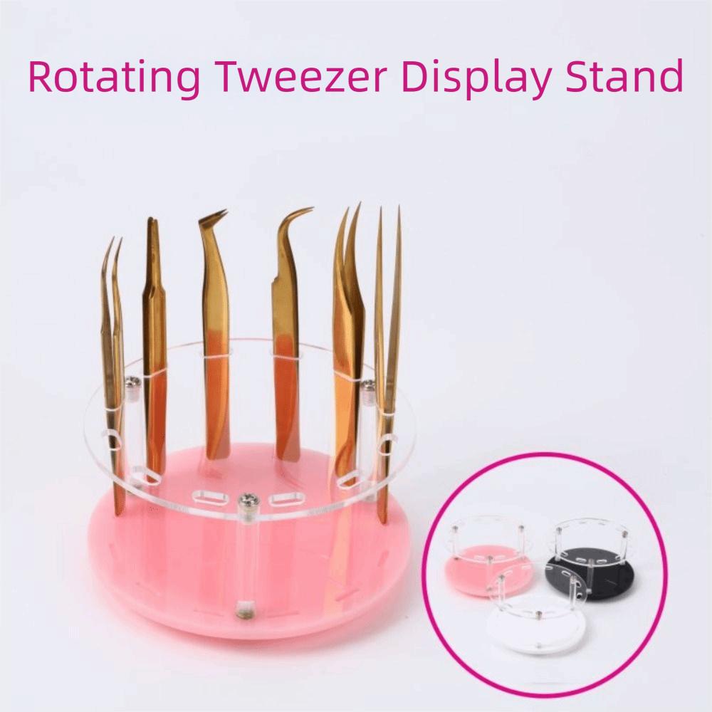 12 Holes Eyelash Tweezers Holder 360° Rotate Eyelash Extension Tool Organizer Tool Organization