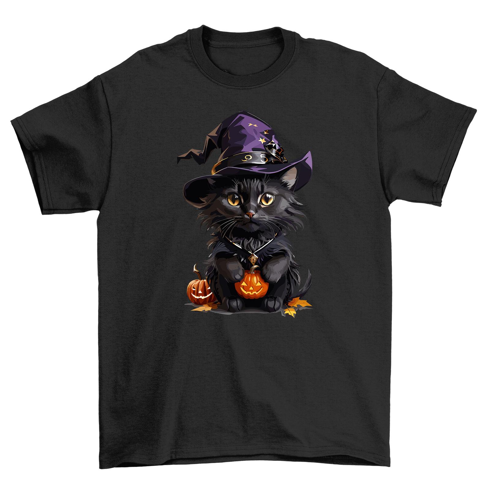 

Halloween_239 Funny T-Shirt Mens Womens Tees Top - Purrfectly Bewitching Black Cat Design! Unisex, L
