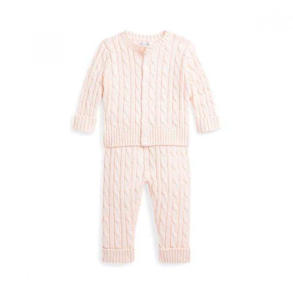 Ralph Lauren Baby Boy Cable Knit Cotton Cardigan Pants Set Cwpo2sti0520088650 12M