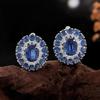 Gorgeous round design Natural Kyanite Earrings 925 sterling silver December Gemstone jewelry for women anniversary banquet gift