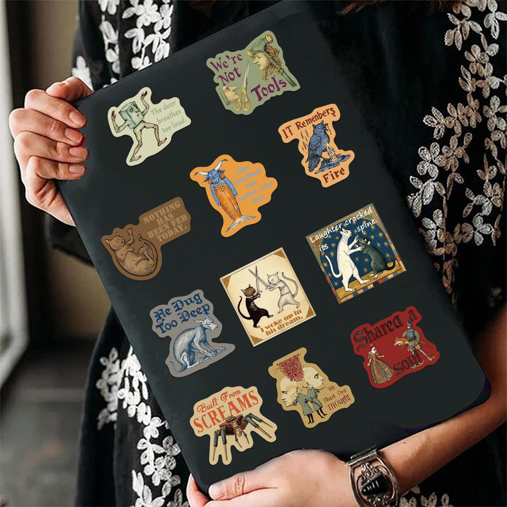 50 Medieval Weird Abstract Graffiti Stickers Decorate Guitar Notebook Suitcase DIY Waterproof