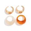 Bohemia 4Pcs/Set Vintage Smooth Colorful Resin Acrylic Round Joint Rings Open Rings for Women New Design Jewelry Gift