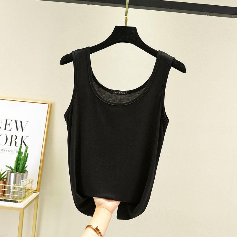

Modal Vest Women s Summer Short Inner Wear Sleeveless Tops Black and White Outwear Thin Slimming Sling Bottoming Shirt Black L (Recommendation 50.00 kg-60.00 kg