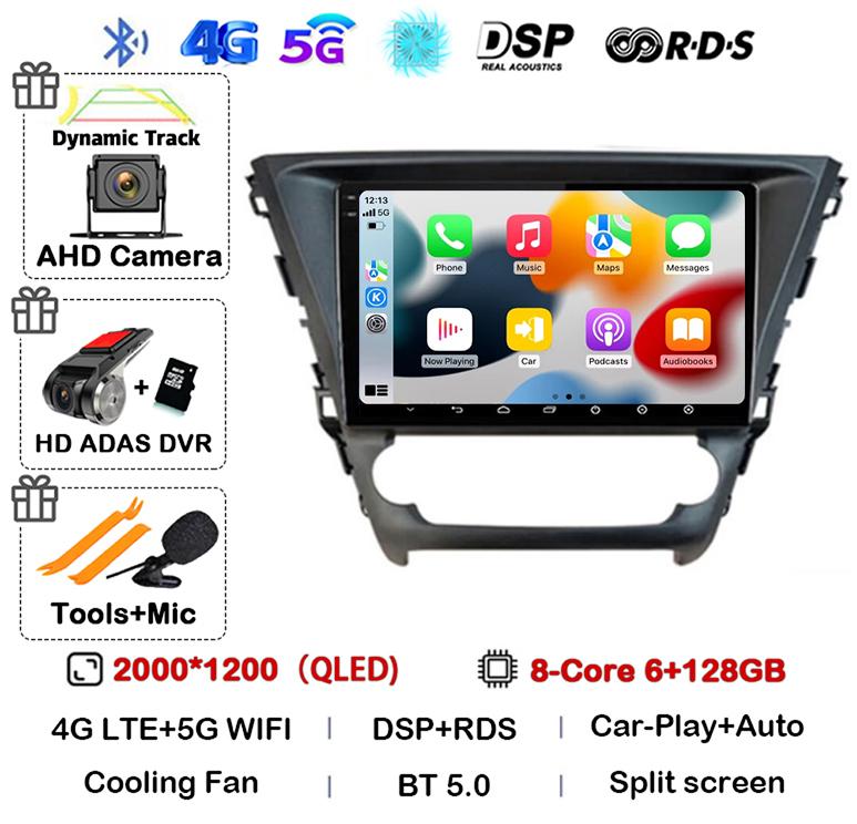 Android 14 Carplay Auto WIFI+4G For Toyota Avensis 2018 2019 2020 Car Radio Multimedia GPS Stereo Video Player DSP 360 Camera BT