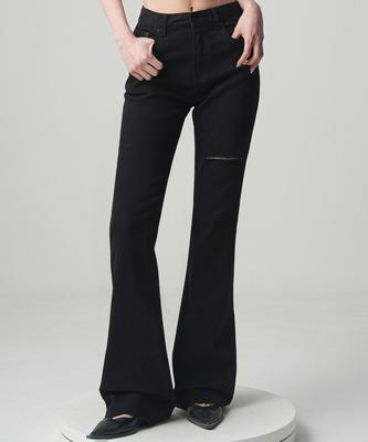 AVANDRESS Cutting Bootscut Denim Pants Black