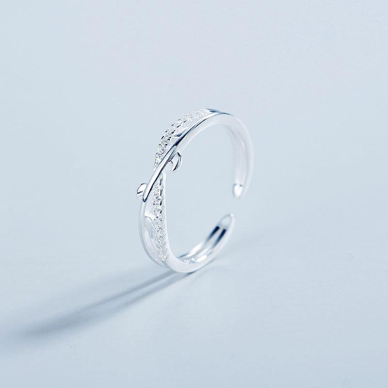 Cross Necklace Leaf Ring Color Hand Decoration Open Ring Cold Style Design New Style