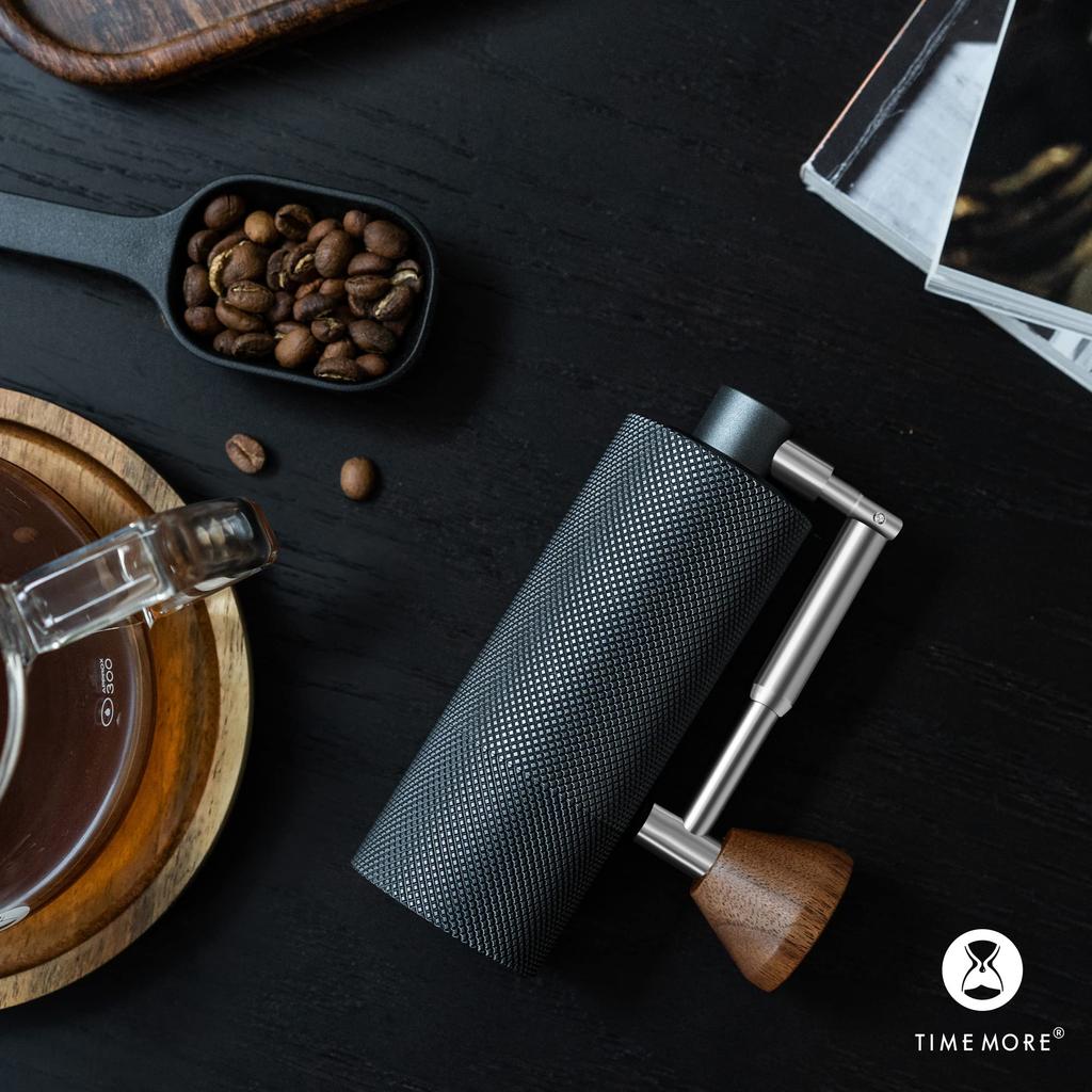 TIMEMORE NANO Manual Coffee Grinder, Compact, All-Metal Stainless Steel Grinding Grinder with Adjustable Coarseness, Foldable Handle, and Brush,