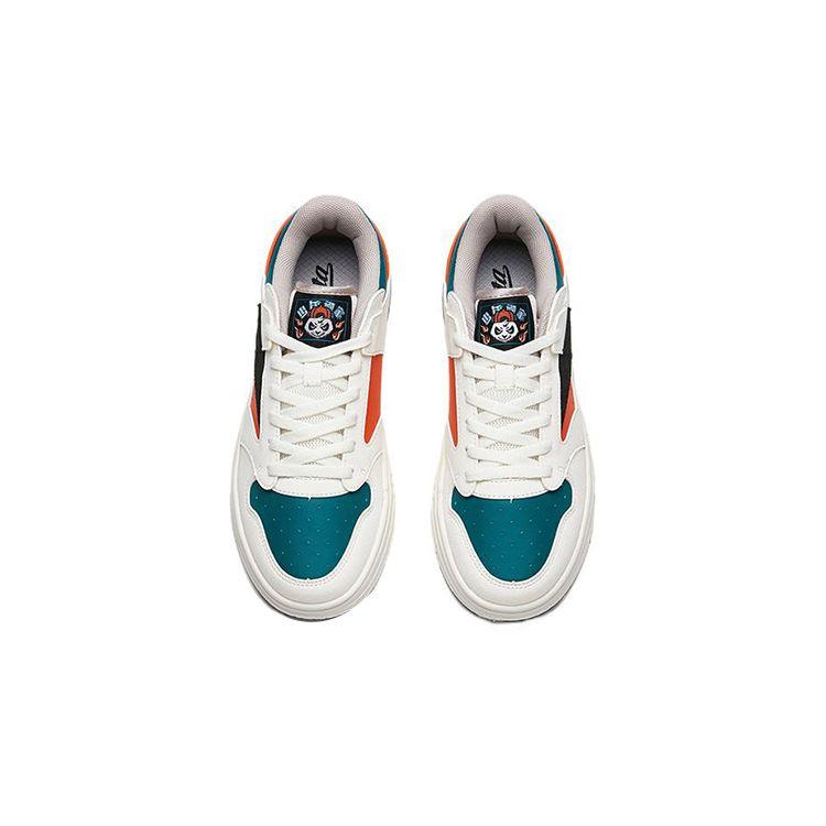 Anta Youth  Kids Street Style Trendy Street Dance Non-Slip Durable Low-Top Kids Skate Shoes Kids Skate Shoes White Orange 312238002-5