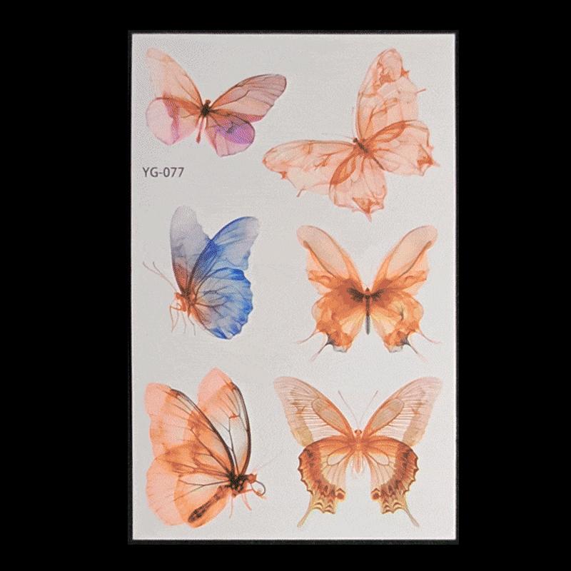 's New Fluorescent Butterfly Tattoo Sticker Music Festival KTV Concert Party Disposable Waterproof