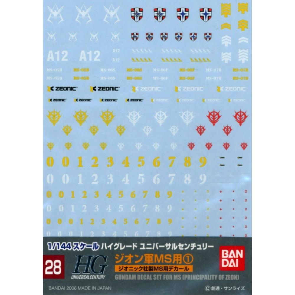 

Gundam Decal 1 144 Gd 28 Hguc Zeon Ms 1 Decal