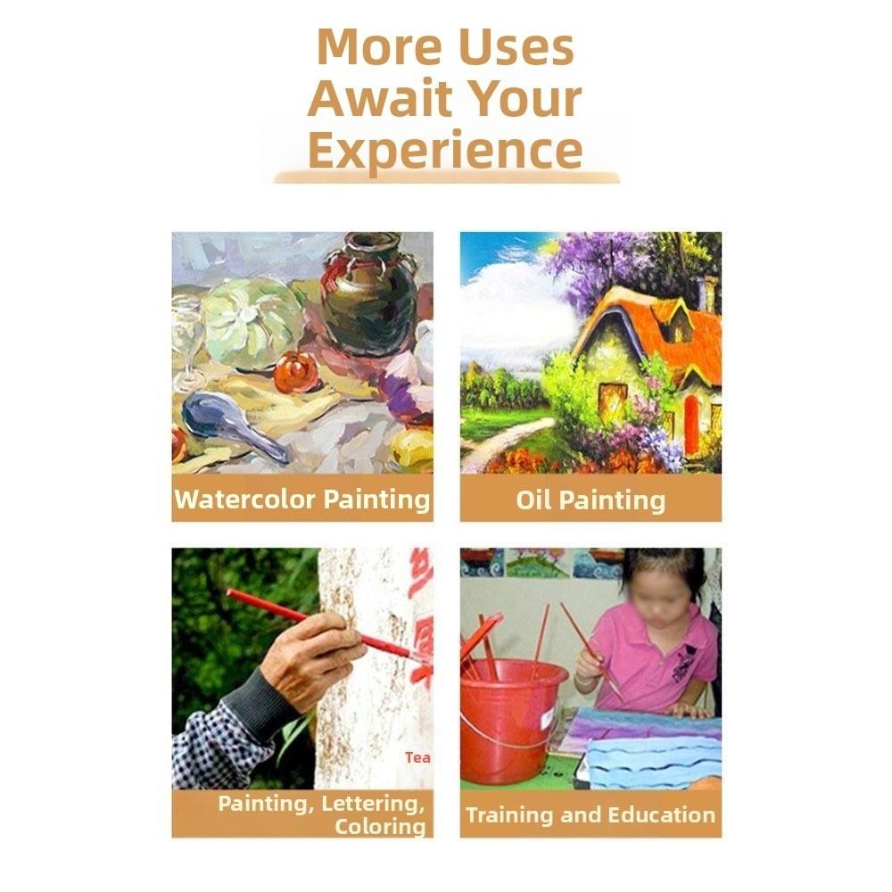 5Pcs Soft Elastic Bristles Painting Brush Set Wood  Handle Watercolor Drawing Brushes  Marking