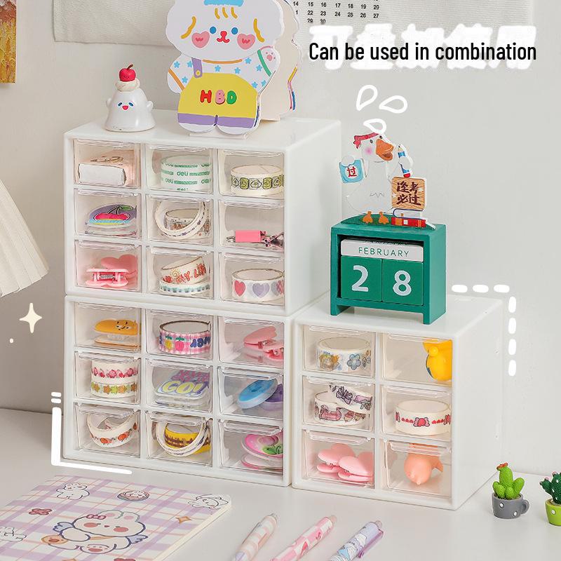 Modular Plastic Desk Organizer and Cosmetic Storage Box