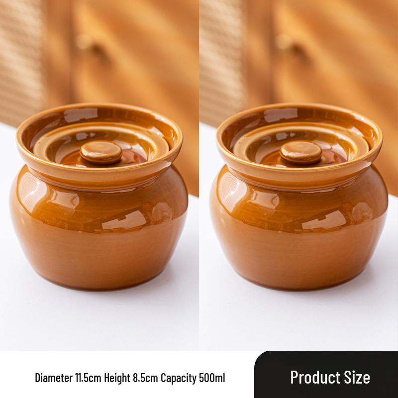 Ceramic Double Boiler Stew and Egg Custard Pot with Lid