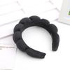Solid Color Cloud Sponge Headband Washing Scrunchies Puffy Headband Washing Face Makeup Shower Skincare Hair Band