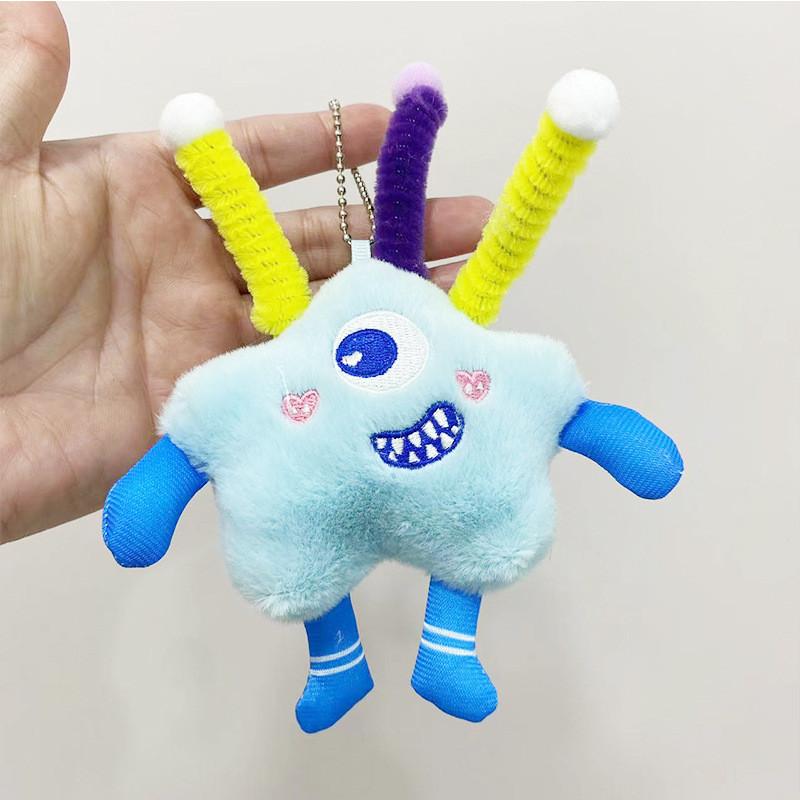 Charming Plush Keychain Toy Eye-catching Monster Design In Vibrant Colorful Options