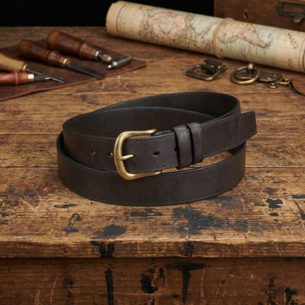 Men s Retro Genuine Cowhide Leather Belt - Versatile, Durable & Stylish 125 cm