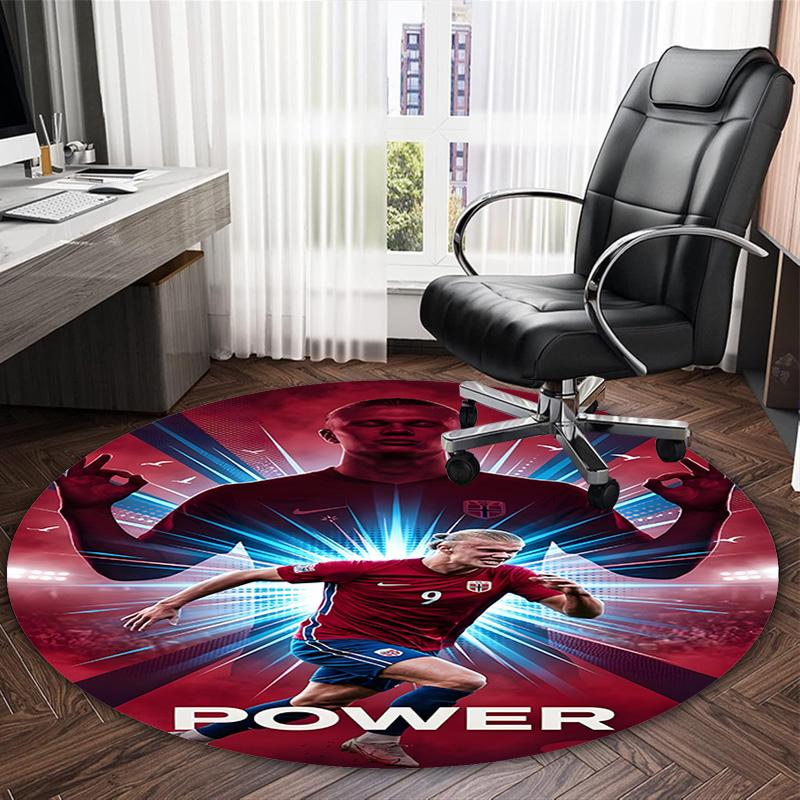 1pc Haaland5 Carpet, Round Rug, Comfortable, Suitable for Entryways, Living Rooms, Office, And Bedrooms, Christmas Decoration