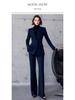 AD Gold Brown Wool Herringbone Suit: Autumn/Winter Formal Blazer & Wide-Leg Trousers