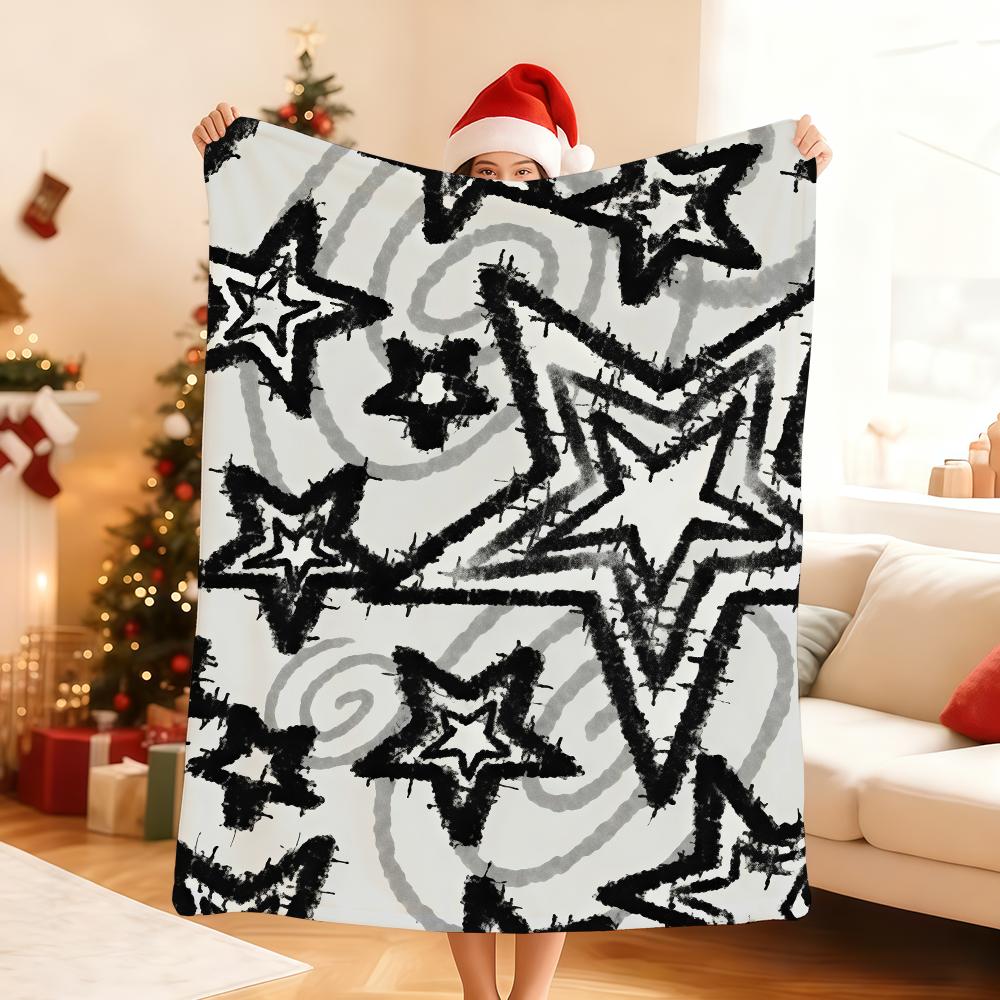 Fun star pattern Blanket Soft Throw Blanket for Home Bedroom Bed Sofa Picnic Travel Office Rest Cover Blanket Gift